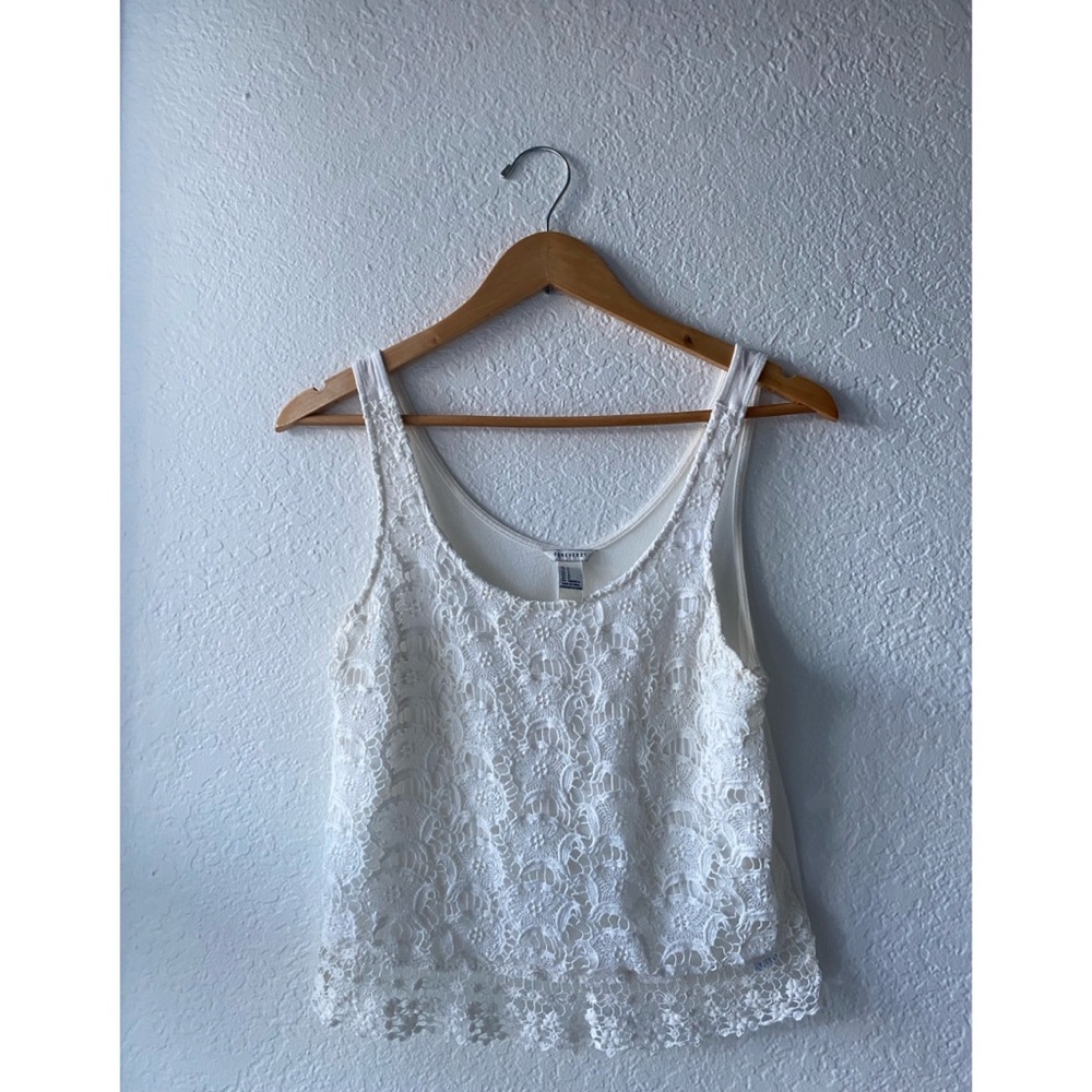 White Lace Forever 21 Crop Top